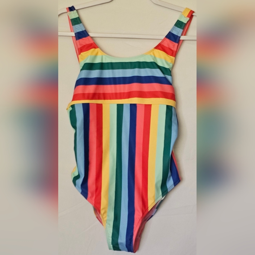 Rainbow Stripe One-Piece Swimsuit Girls XL (14/16)